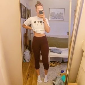 Maroon lululemon crop align leggings